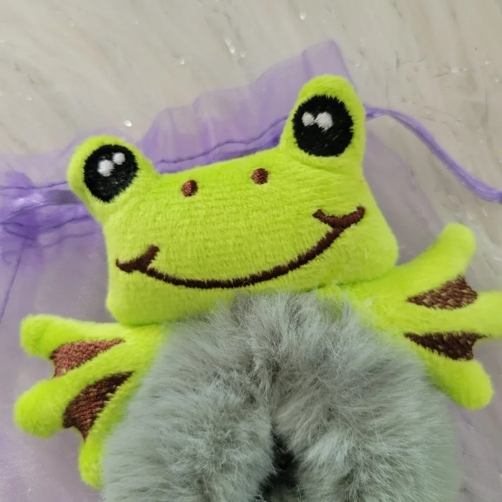 Set of 2 Plush Frog Scrunchies